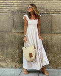 Patchwork Flared Strap Dress