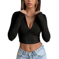 Ribbed V-Neck Crop Top