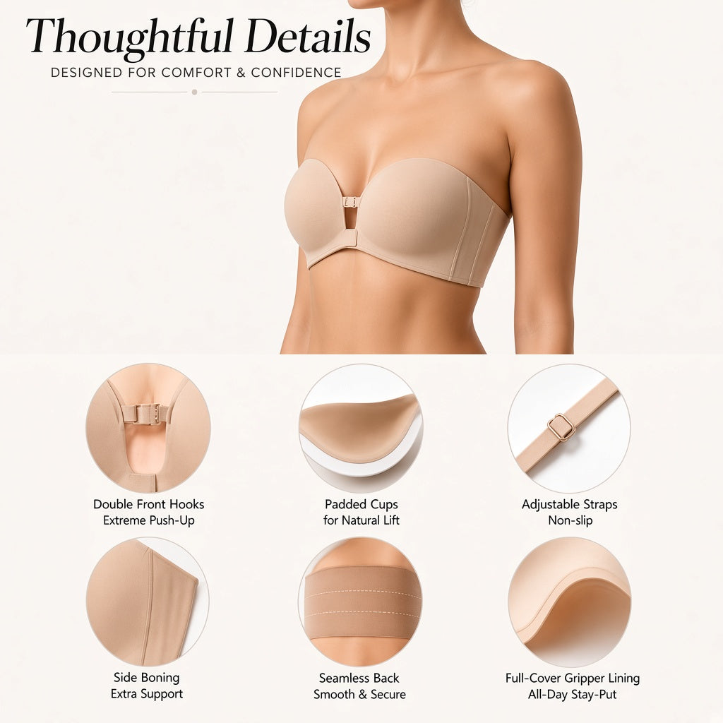 Convertible Strapless Push-Up Bra