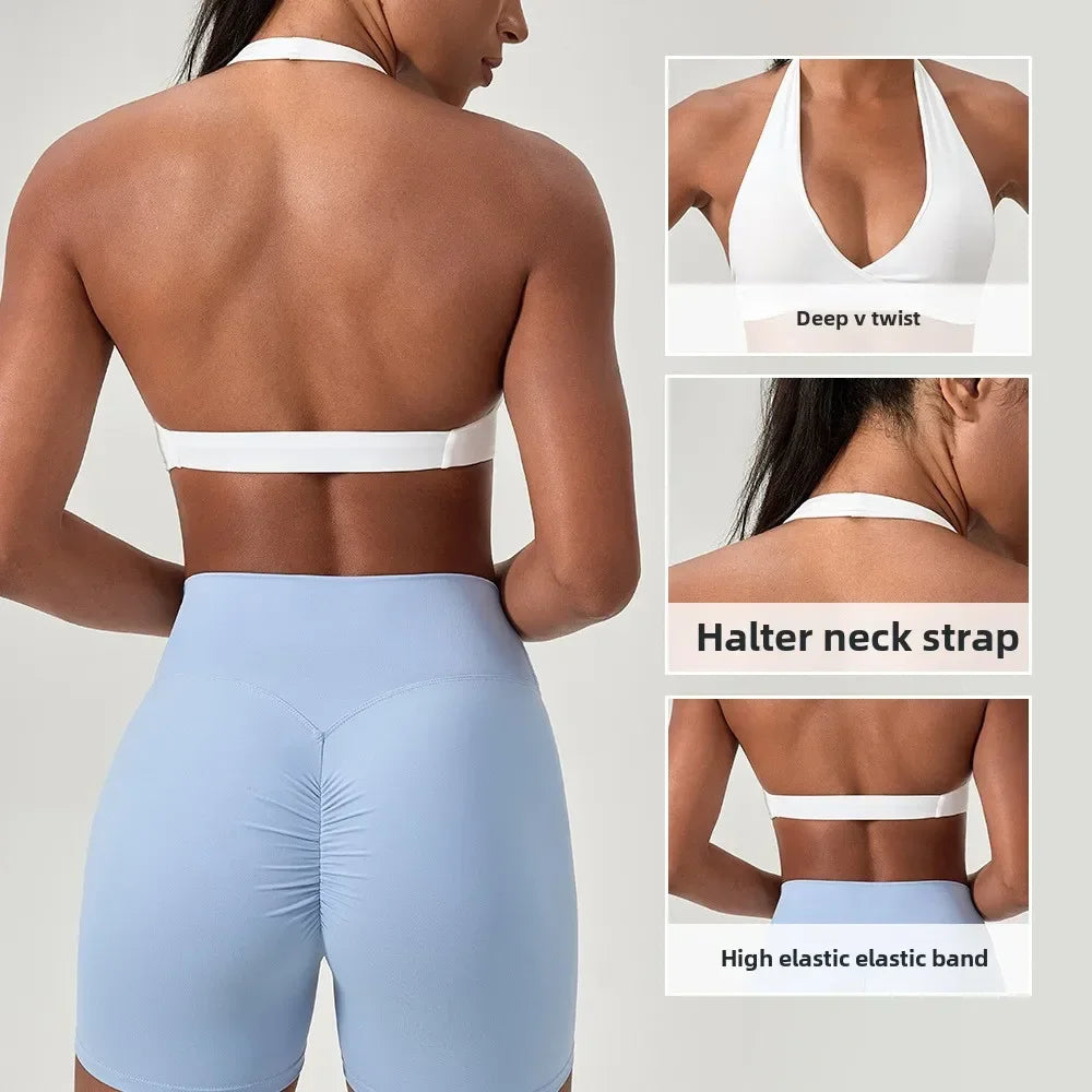 Strappy Open-Back Sports Bra