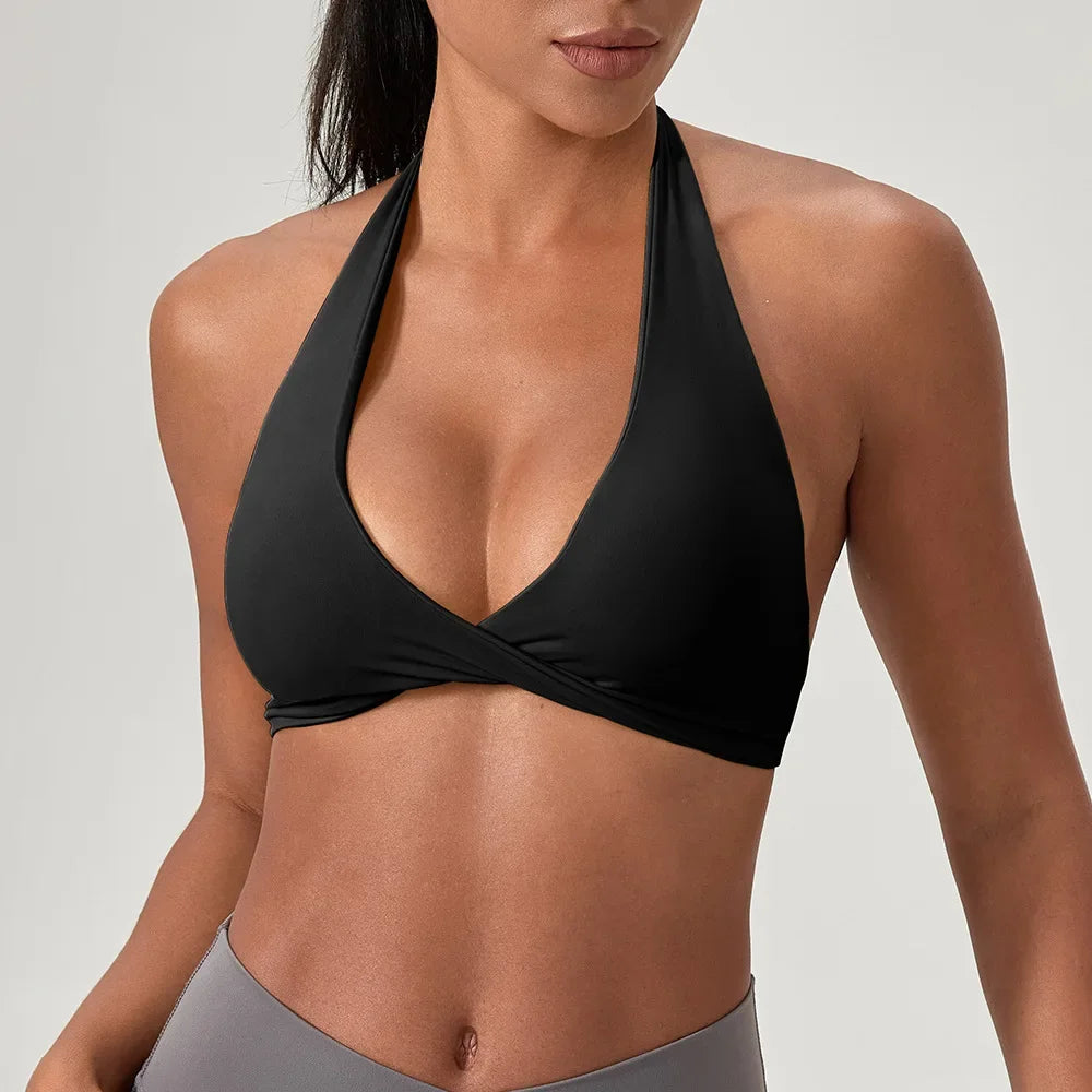 Strappy Open-Back Sports Bra