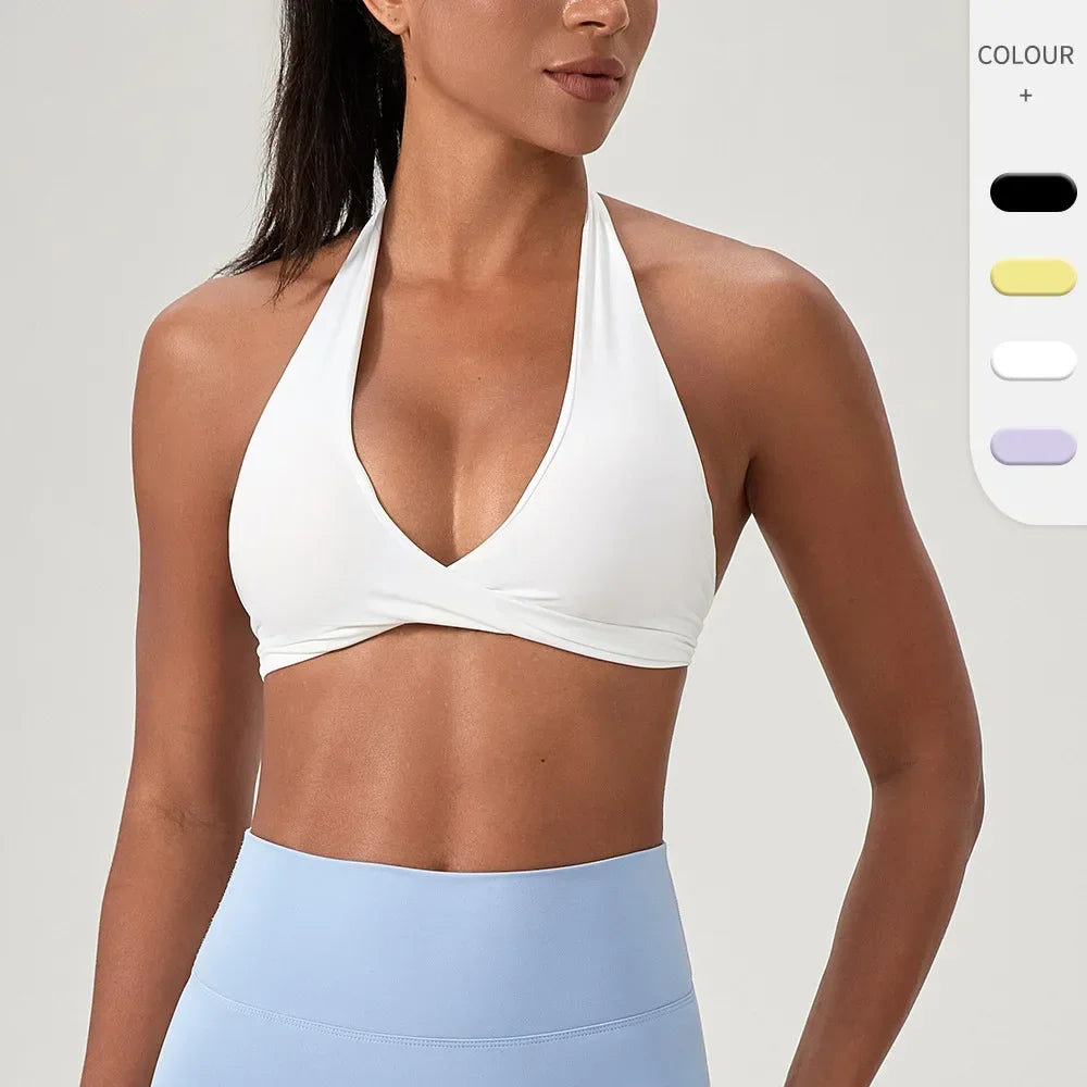 Strappy Open-Back Sports Bra