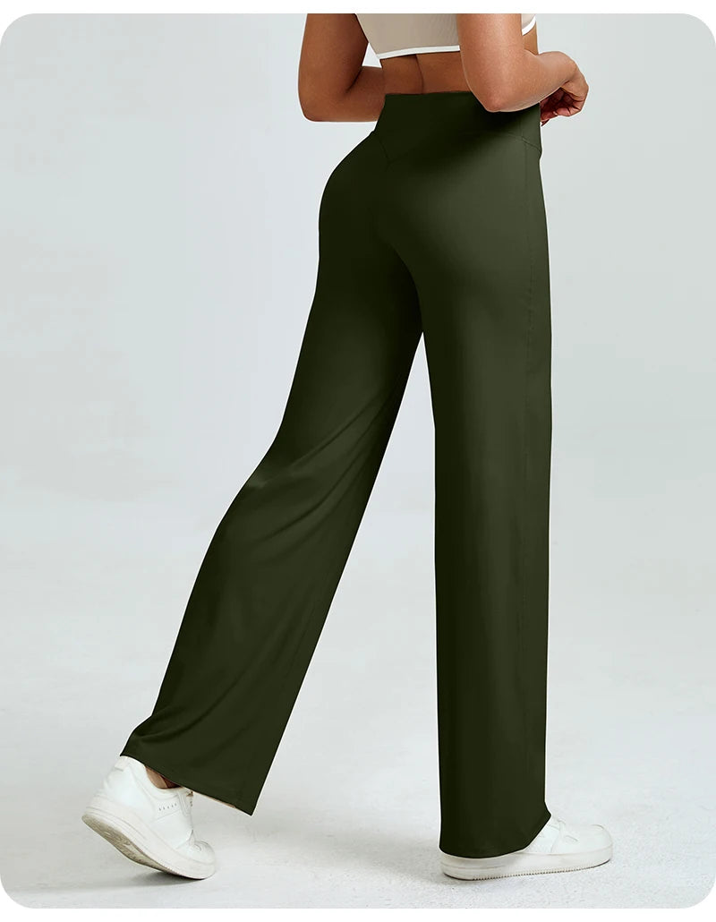 High Waisted Straight Leg Yoga Pants