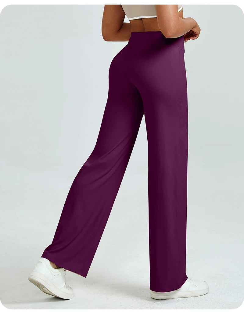High Waisted Straight Leg Yoga Pants