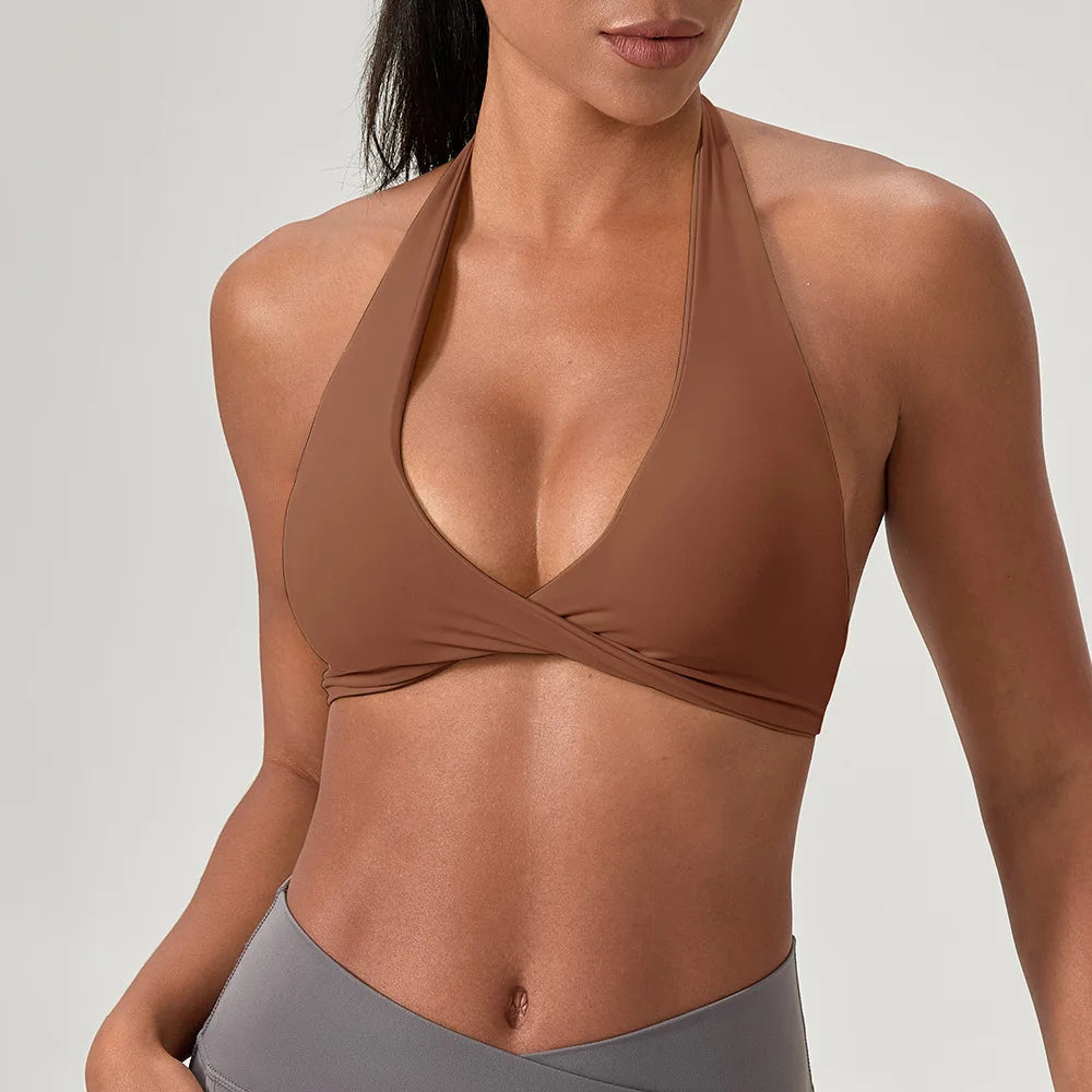 Strappy Open-Back Sports Bra