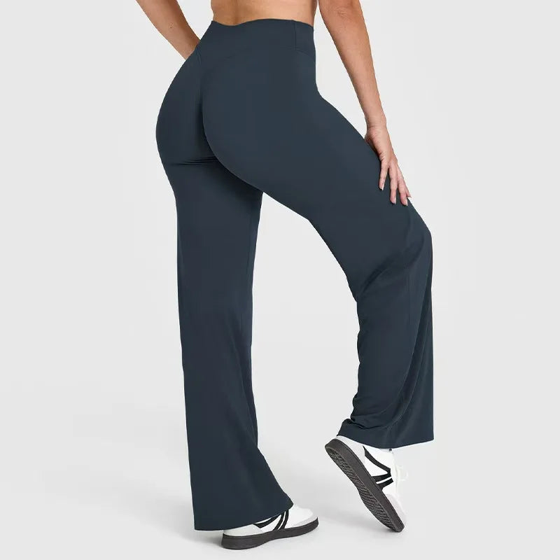 High Waisted Straight Leg Yoga Pants