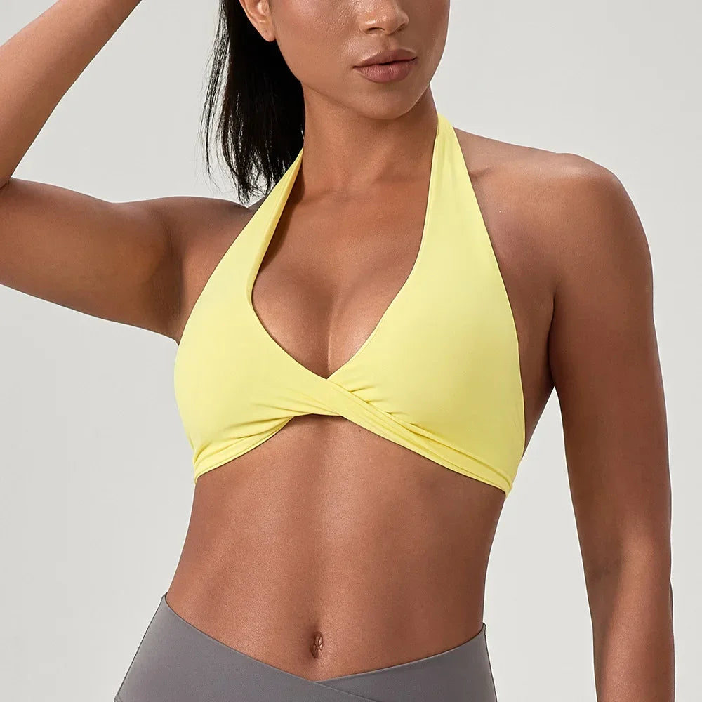 Strappy Open-Back Sports Bra