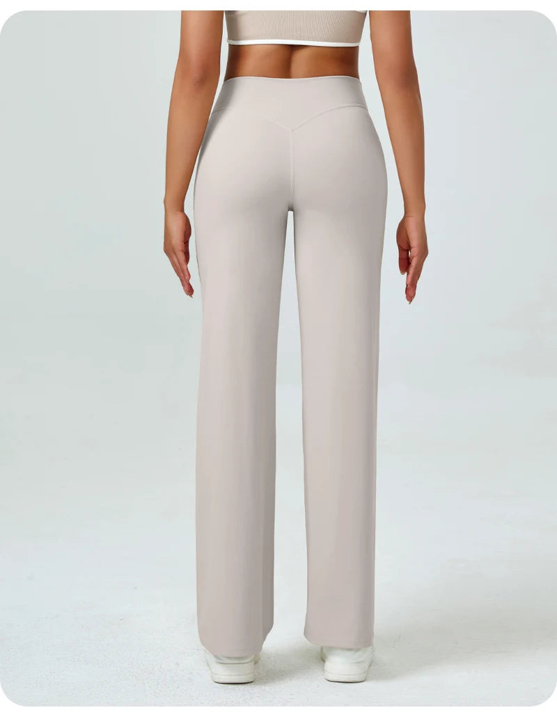 High Waisted Straight Leg Yoga Pants
