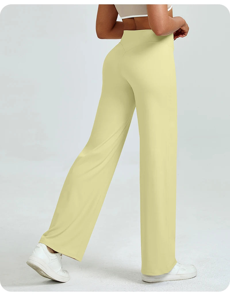 High Waisted Straight Leg Yoga Pants