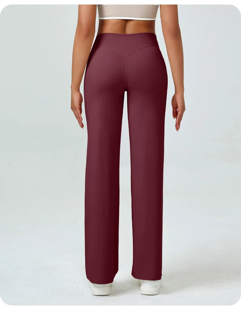 High Waisted Straight Leg Yoga Pants