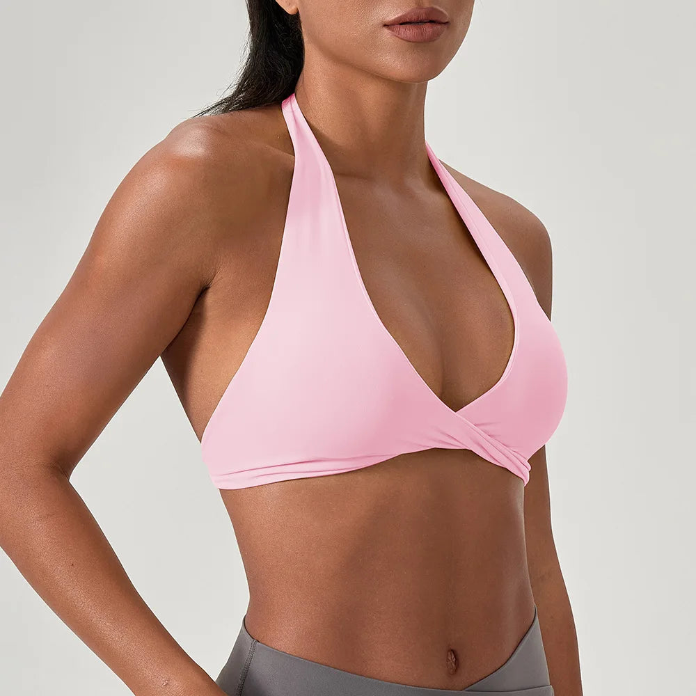Strappy Open-Back Sports Bra