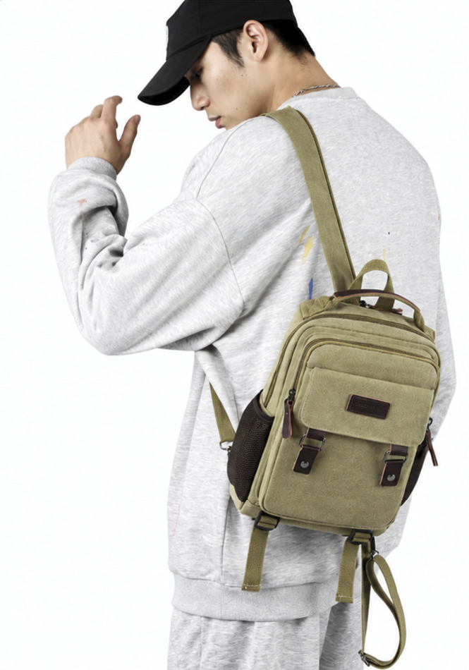 Retro Canvas Chest Bag