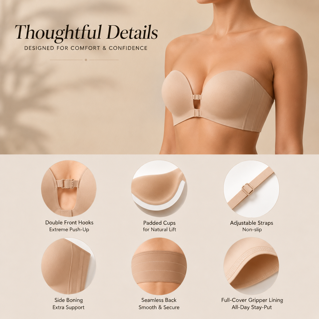 Convertible Strapless Push-Up Bra
